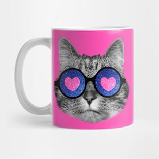 Cat with heart glasses Mug